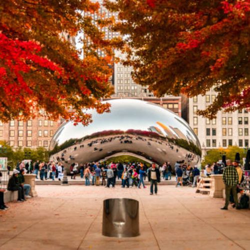 Millennium Park and Cloud Gate (The Bean)
