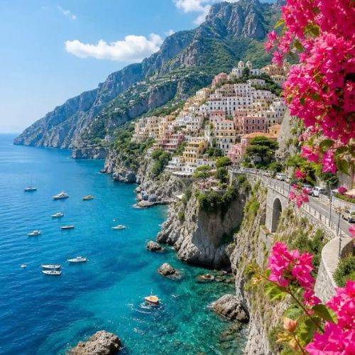 Amalfi Coast, Italy Coastal scenery before the gridlock